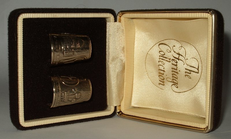 Pair of Silver Gilt Charles & Diana Wedding Thimbles, 1981 & Presentation Case