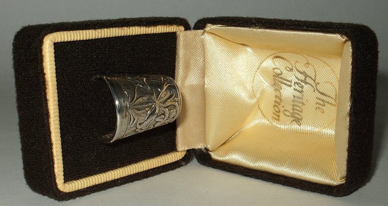 Christmas Lilies Thimble, 1982 & The Heritage Collection Presentation Case
