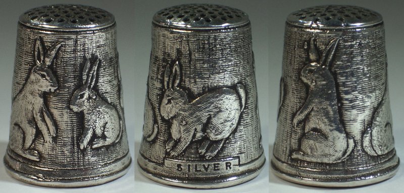 Easter Bunnies. Marked ‘SILVER'. No Hallmarks. Early 1980s.